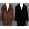 Women's Fur Faux Coat Warm Winter Milk Men Long Luxury Suit Collar Single-breasted 6XL Jackets XF858