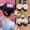 Accessori per capelli 2 pezzi/set fascio di chiffon di pizzo a rete per ragazze fiore cuore Shap reti boccioli bambini adolescenti donne danza