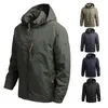 Homens blusão militar campo jaquetas outerwear masculino tático à prova dwaterproof água piloto casaco com capuz caça roupas do exército 240223