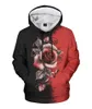 Felpe con cappuccio da uomo Felpa con cappuccio da uomo Red Rose con cappuccio 3D realistica stampa digitale Pullover con cappuccio Moda Abbigliamento per bambini Autunno Inverno Oversize