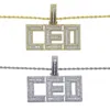 Chaînes Glacé Lettre Initiale PDG Pendentif Collier Avec 5mm CZ Corde Tennis Chaîne Colliers Pour Hommes Garçon Hip Hop BijouxChai245M