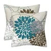 Travesseiro durável lavável à máquina fronha Soft conjunto de padrão de flor geométrica para decoração de casa sofá escritório