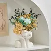 Moderne Simple en céramique visage humain fleur Vase tête humaine plante Pot de fleur Art nordique fleur créatif Vase maison salon décor 240219