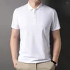 Polos pour hommes Polos Mulberry Soie Coton Hommes À Manches Courtes Mode D'été Simple Revers Solide Mucolor Lti-Couleur Tops Tees Vêtements