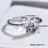 Klusterringar trendiga klo form design ring lady chic finger tillbehör med lysande zirkoniummode dagliga festsmycken för kvinnor