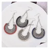 Dangle & Chandelier Ethnic Hollow Vintage Sliver Rope Wrap Earrings For Women Bohemian Crescent Long Hook Dangle Earring Je Dhgarden Dh7Wf