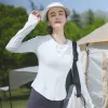 ジャケットUPF50+日焼け止め服女性スキンジャケットスリムフィット日焼け止めコートアイスシルクUVブロック95％夏の旅行クライムスポーツ