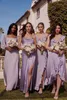Leylak ipek şifon bir linebridesmaid elbiseler rustik ülke bahar düğün kızlar resmi parti elbiseleri taban uzunluğu seksi sırtsız zarif onur elbisesi cl3327