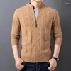 Men's Sweaters Men Sheep Wool Coat 2024 Autumn Winter Knitted Jacket Pure Man Zippers Cardigans