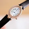 ファッションウォッチ楕円形の新しいファッションデジタルダイヤモンドレディースウォッチ小さくて高品質の本物のベルトの防水時計