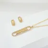 Halskette Ohrringe Set FEEHOW Luxus Geometrischer Ausschnitt Papierklammer Ring Ohrring Für Frauen Hochzeit Party Zubehör