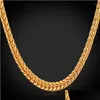 Kedjor män halsband 4mm 55 cm 22 foxtail franco trendiga guld färghalsband för smycken n850 droppleverans otak5