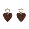 Stud Earrings 2024 Big Multiple Carving Wood Heart Earring For Girl