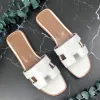 Designer Slides sandal Slippers Beach Classic Flat Sandal Luxury Summer Lady Leather Flip Flops Men Women