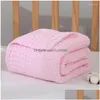 Couvertures Swaddling Baby Mousseline Squares Couverture Coton Né Hiver Enfants Plaid sur le lit Couche-couche Bain Drop Livraison Enfants Matern DH1E6