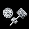 Stud 1 pair of crystal stud earrings crown design silver plated fashionable womens jewelry perforated earrings classic J240226