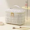 Borse per cosmetici Borsa per trucchi di grande capacità 3 colori Scatola portaoggetti portatile salvaspazio per cosmetici Maniglia professionale Organizer da donna