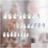 False Nails Round Edge Press-On Nail No Fading Short Christmas Artificial For Salon Expert And Naive Women Drop Delivery Health Beauty Otl3S