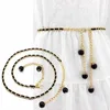 Ремни-цепочки в стиле ретро, женские пояса, универсальные многослойные длинные ремни с длинными кисточками, вечерние украшения для платья, поясные ремни Pearl219y