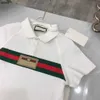 Clássicos crianças camisa polo t camisa de volta listrado impressão bebê camiseta tamanho 100-150 verão menino manga curta algodão menina lapela camisetas 24feb20