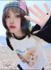 Magliette da donna ADAgirl Kawaii Cat Print T-shirt Donna Stile giapponese Gattino Manica raglan Cutecore Tops E-girl T-shirt per ragazza adolescente