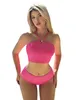 Costumi da bagno da donna Halter Bikini a vita media a forma di cuore Costumi da bagno donna Costume da bagno femminile Costume da bagno a due pezzi