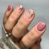 Falska naglar Kort runda mode glitter skivor blommor nagel tips leopard franska falskt för DIY