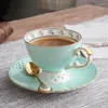 Koppar Saucers High End European Bone Porcelain Coffee Cup and Plate Exquisite Ceramic Tea English Hollowed Out Cutved Table Seary Set