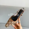 Sandali firmati Pelle di vitello Strass Lettera Ragazze g Slingback Décolleté Fibbia Punta squadrata Tacchi alti Garza Stiletto Slip on Dress Donna Sera Stiletto taglia 35-42