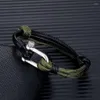 Charmarmband mkendn högkvalitativ shackle män kvinnor läder nautisk överlevnad paracord armband campaing sport krokar smycken354l