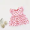 Abiti da ragazza Abiti estivi per neonate Sorelle Abiti coordinati Fragola Set di vestiti con pagliaccetto senza maniche carino per bambini Abiti in cotone