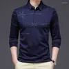 Polos masculinos moda magro homens polo camisa de manga longa primavera outono streetwear impressão masculino versão coreana beisebol tees topo