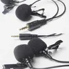 Microphones PUJIMAX Dual Head Mini Lavalier Lapel Microphone 3.5mm Jack Headset Microphone 1M/3M Cable for IPhone Radio Audio Video Microfon 240408