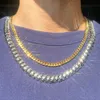 Handmade Solid 925 Silver Miami 8mm 13mm 15mm Wide 14k/18k Gold Plated Cuban Link Chain for Man Necklace