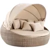 Meubles de camping transat en rotin chaise longue ronde chaise de plage étanche lit de repos de jardin en plein air