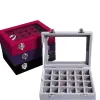 Necklaces 24 Grid Jewelry Earrings Display Box with Lid Highend Nail Art Jewelry Storage Box Earrings Pendant Silver Jewelry Box