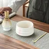 TEAWARE SETS 4st/Set Handmade Home Easy Clean Matcha Tea Set Tool Stand Kit Bowl Whisk Scoop Gift Ceremoni Traditionella japanska tillbehör