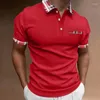 Polos masculinos 2024 verão casual camisa polo de manga curta negócios moda lapela camiseta roupas respiráveis