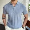 Men's Polos Summer 2024 Polo Shirt Short Sleeve Business T-shirt High Quality Street Casual Knitting Lining