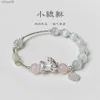 Beaded Fashion Colorful Opal Beaded Armband Exquisite Söta katter Eye Stone Pixiu Natural Crystal Armband For Girls Party Jewelry Gift YQ240226