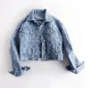 2024 Spring Long Sleeve Lapel Neck Jackets Designer Jeans Jacket Women Denim Womens Coat