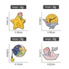 Broschen Cartoon Starry Sky Emaille Pins Nette Sterne Mond Schmuck Geometrische Lustige Kreativität Revers Pin Abzeichen Für Rucksack Kleidung