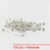 Charm Großhandel 925 Sterling Silber 2,5 mm runder klarer Kristall Nasenstecker Knochen Mode Piercing Schmuck 100 Stück/Los