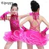 Stage Wear Children's Latin Dance Skirt Girls Sequins Costume Racing Suit Dress