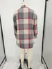 5XL Plaid Shirt Tweed Jassen Vrouwen Casual Revers Hals Jasje Lange Outerwears Gratis Schip