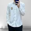 Primavera camisas masculinas designer camisa masculina padrão personalizado camisas de mangas compridas cor sólida simples tamanho grande casaco blusas casuais