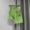 Designerskie spódnice letnia moda nieregularna zielona krawat barna jeansowa dżinsowa spódnica kobiety wysoka talia A-line krótkie seksowne dziewczyny asymetryczne spódnice projektant5156