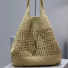 Sacola de praia palha gaby bolsa de compras de alta qualidade designer bolsas de ombro bolsa grão de grama tecido oco para as carteiras pequenas destacáveis acessórios de hardware de ouro acessórios