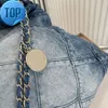 borsa firmata Borsa shopping in denim Zaino tote Designer da viaggio Donna Sling Body Borsa più costosa con catena in argento Gabrielle Trapuntata a mano di lusso