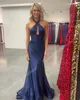 Halter Ingericht Gala Queen Jurk 2k24 Uitgerekt Satijn Lang Preteen Optocht Winter Formele avond Cocktailparty Runway Black-Tie Gala korset Lijfje Rozet Paars